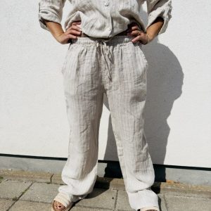 Bianca stribet hørbuks creme / Liva K